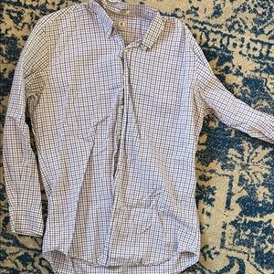 Peter Millar Men's Plaid Shirt - Blue and White